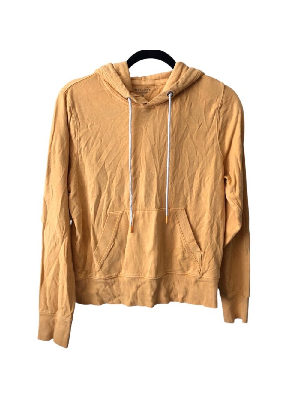 Athleta Solid Yellow Long Sleeve Pullover Hoodie Medium